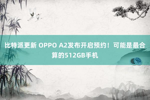 比特派更新 OPPO A2发布开启预约！可能是最合算的512GB手机